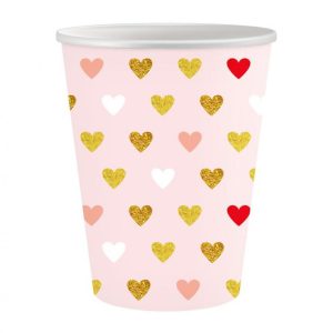 Szerelem XOXO Pink papír pohár 6 db-os 250 ml