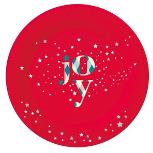 Karácsonyi Red Joy papírtányér 6 db-os 18 cm