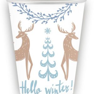 Karácsonyi Hello Winter White papír pohár 6 db-os 250 ml