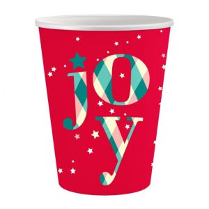 Karácsonyi Red Joy papír pohár 6 db-os 250 ml