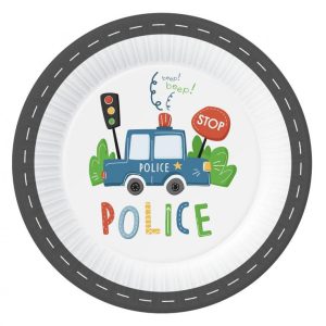 Rendőr Beep papírtányér 6 db-os 23 cm