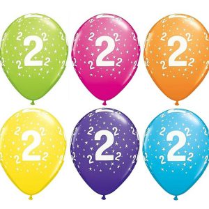 Happy Birthday 2 Tropical Mix léggömb, lufi 6 db-os 11 inch (28cm)