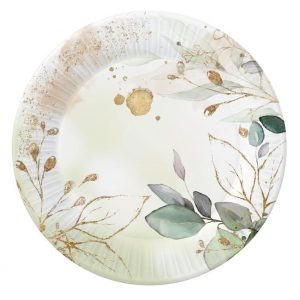 Levél Feelings papírtányér 6 db-os 18 cm