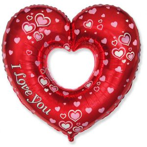 Szív Fancy fólia lufi 86 cm (WP)