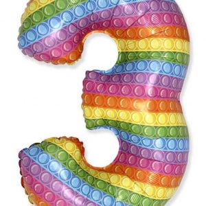 Pop It 3-as szám fólia lufi 69 cm (WP)