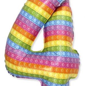 Pop It 4-es szám fólia lufi 69 cm (WP)