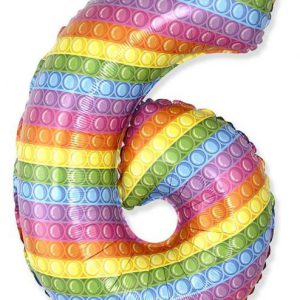 Pop It 6-os szám fólia lufi 69 cm (WP)
