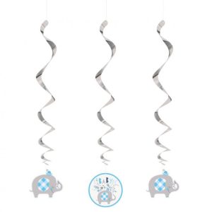 Kék elefánt Floral szalag dekoráció 3 db-os szett