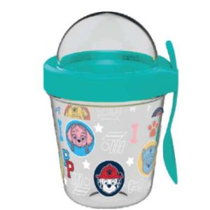 Mancs Őrjárat Heads pohár snack tartó fedéllel és kanállal 350 ml