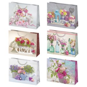 Virág Home papír ajándéktasak, ajándékzacskó 30x23x10 cm