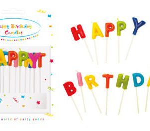 Happy Birthday Rainbow tortagyertya, gyertya szett