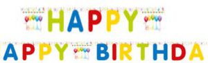 Happy Birthday Streamers felirat 200 cm