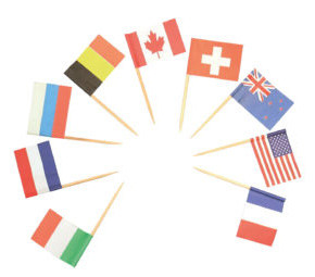 Zászlós Countries díszítő pálca 24 db-os