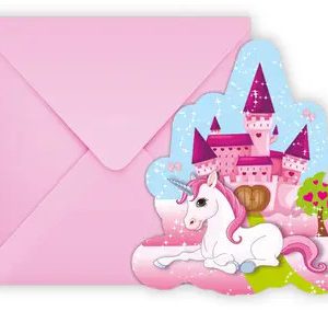 Unikornis Castle party meghívó 6 db-os