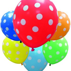 Színes pöttyös Dots léggömb, lufi 6 db-os