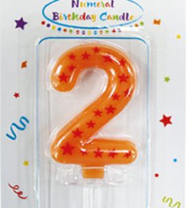 Színes Stars tortagyertya, számgyertya 2-es
