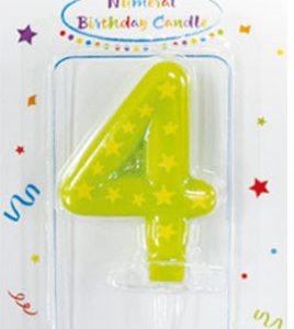 Színes Stars tortagyertya, számgyertya 4-es