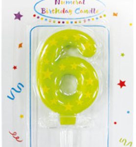 Színes Stars tortagyertya, számgyertya 6-os