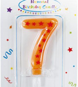 Színes Stars tortagyertya, számgyertya 7-es