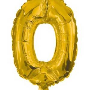 Arany Gold mini 0-ás szám fólia lufi 33 cm