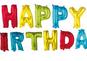 Happy Birthday Multicolour Fólia lufi 350 cm