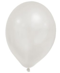 Metallic White Pastel léggömb, lufi 8 db-os