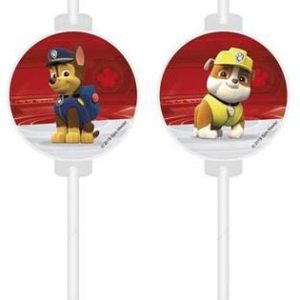 Mancs Őrjárat Ready For Action papír szívószál, 4 db-os szett