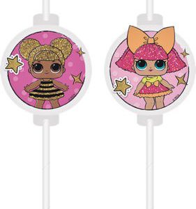 LOL Surprise Glitterati papír szívószál, 4 db-os szett