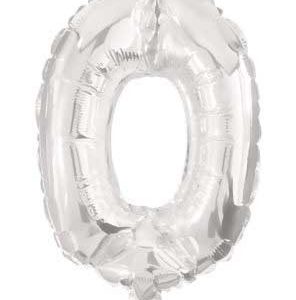 Óriás 0-ás Silver szám Fólia lufi 85 cm