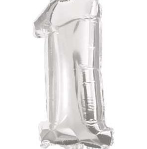 Óriás 1-es Silver szám Fólia lufi 85 cm