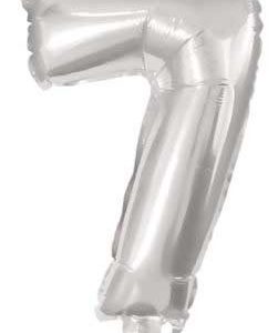 Óriás 7-es Silver szám fólia lufi 85 cm