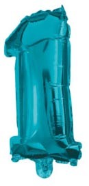 Mini 1-es Blue szám fólia lufi 32 cm