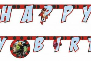 Katicabogár és Fekete macska kalandjai Hero Happy Birthday felirat 200 cm