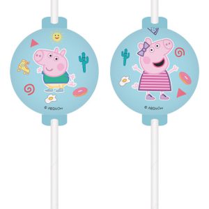 Peppa malac Messy Play papír szívószál, 4 db-os szett FSC