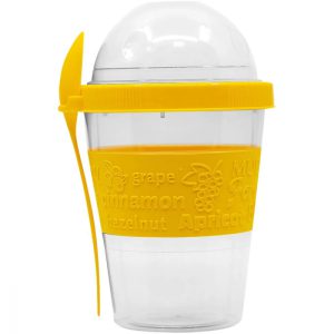 Snack tartó Yellow fedéllel és kanállal 500 ml