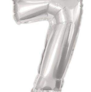 Ezüst Silver 7-es szám fólia lufi 95 cm