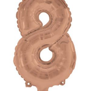 Színes Rose Gold 8-as szám fólia lufi 95 cm