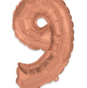 Színes Rose Gold 9-es szám fólia lufi 95 cm
