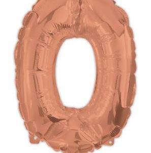 Színes Rose Gold 0-ás szám fólia lufi 95 cm