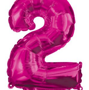 Rózsaszín Hot Pink 2-es szám fólia lufi 95 cm