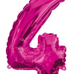 Rózsaszín Hot Pink 4-es szám fólia lufi 95 cm
