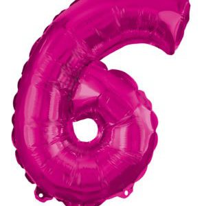 Rózsaszín Hot Pink 6-os szám fólia lufi 95 cm