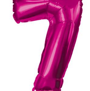 Rózsaszín Hot Pink 7-es szám fólia lufi 95 cm