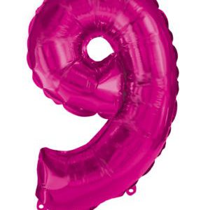 Rózsaszín Hot Pink 9-es szám fólia lufi 95 cm