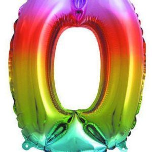 Színes Multicolour Metallic mini 0-ás szám fólia lufi 33 cm