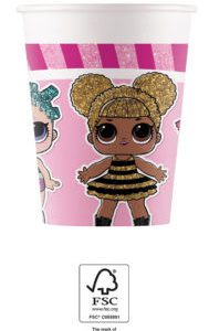 LOL Surprise Glitterati papír pohár 8 db-os 200 ml FSC
