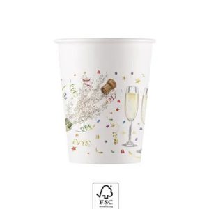 Csillogó ünneplés papír pohár 8 db-os 200 ml FSC