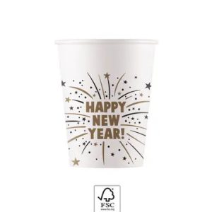 Happy New Year Flares papír pohár 8 db-os 200 ml FSC