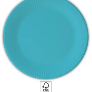 Unicolour Tirquoise, Kék papírtányér 8 db-os 23 cm FSC