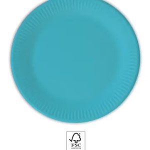 Unicolour Turquoise, Kék papírtányér 8 db-os 20 cm FSC